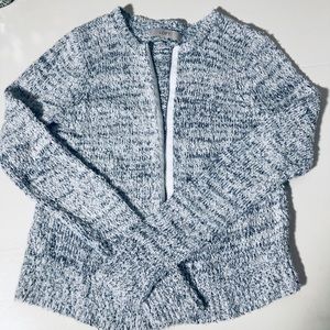 Ann Taylor Loft Black & White Knit Sweater Jacket